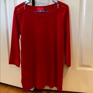 Cable and gauge Red lightweight sweater